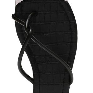Dolce Vita Black Croc-Embossed Sandals